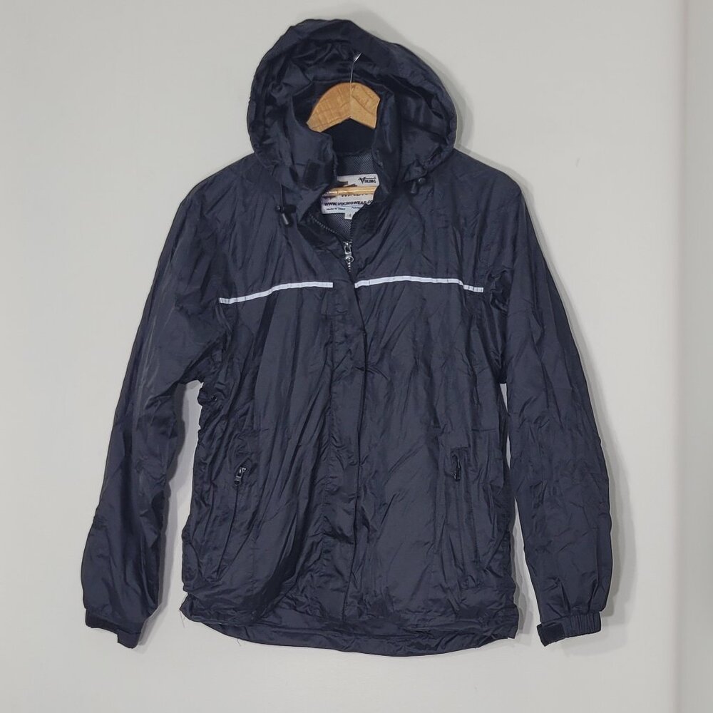 Viking Women's Black Windigo Waterproof Zip-Up Windbreaker Rain Jacket Size S